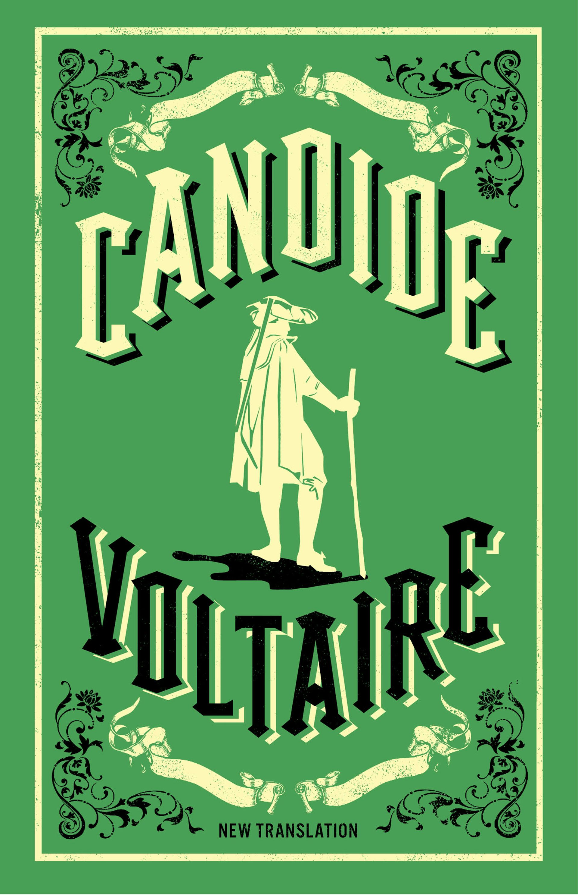 A green book jacket for Candide