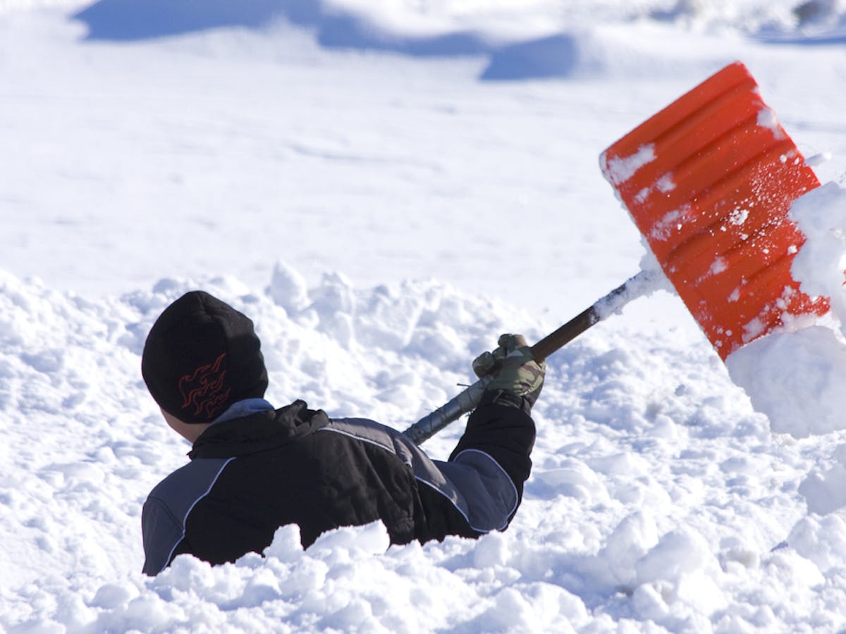 Why does shoveling snow increase risk of heart attack?