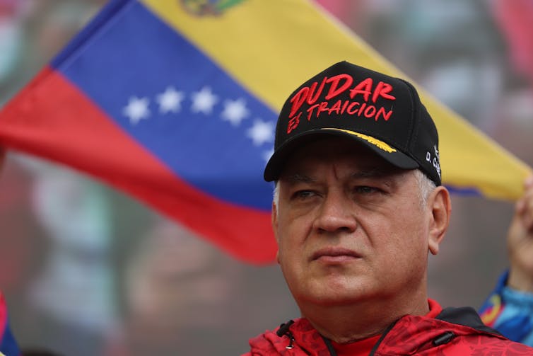 Venezuela’s Cartel de los Soles: what are the consequences of its US ‘terrorist’ designation? 1 Diosdado Cabello wears a cap in front of a Venezuelan flag.
