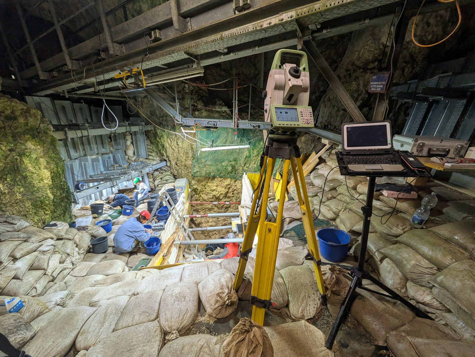 Excavation at Hohle Fels cave in Germany.