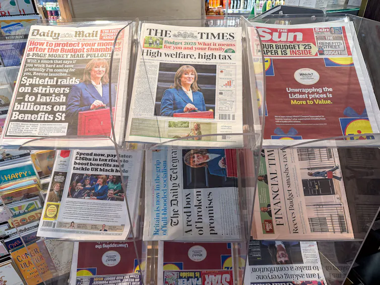 Newspaper front pages after budget day