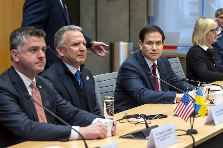 Ukraine’s peace talks divulge the hazards of changing diplomats with dealmakers 1 Steve Witkoff and Marco Rubio sat next to each other at a negotiating table.