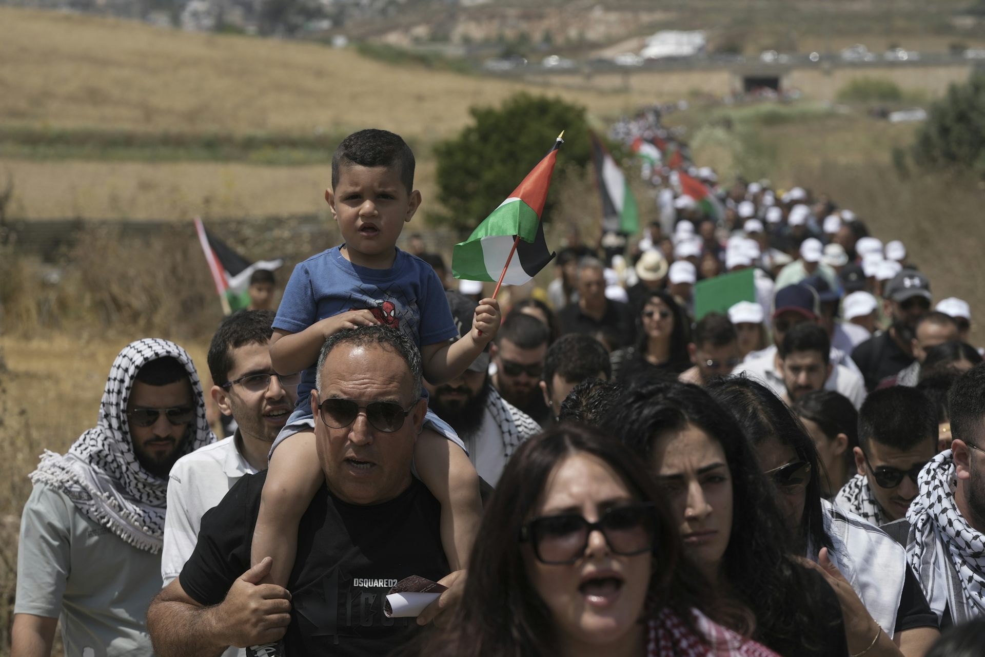 People marching together in commemoration of Nakba Day.