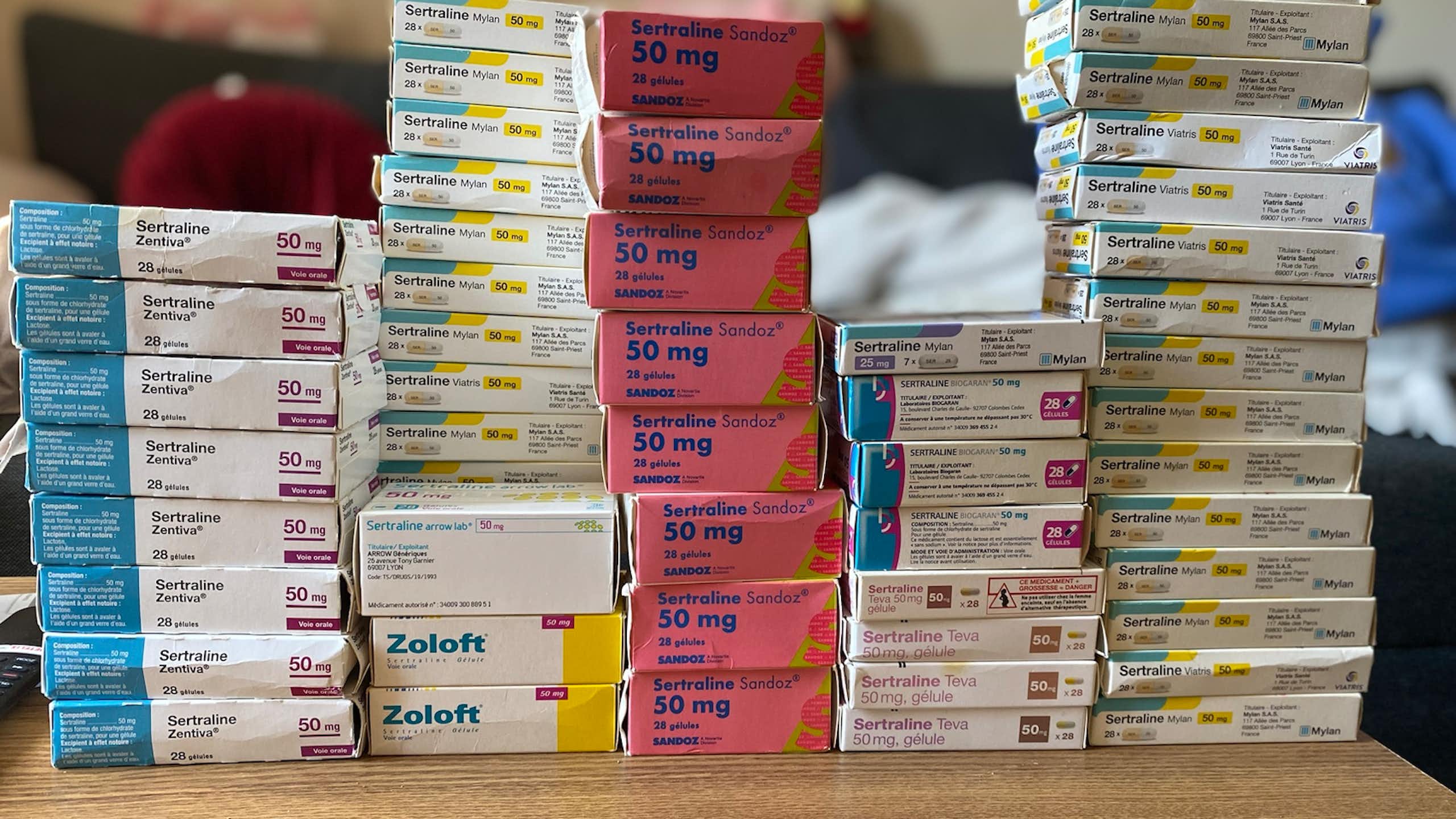 Sertraline 50 mg from various generic laboratories.