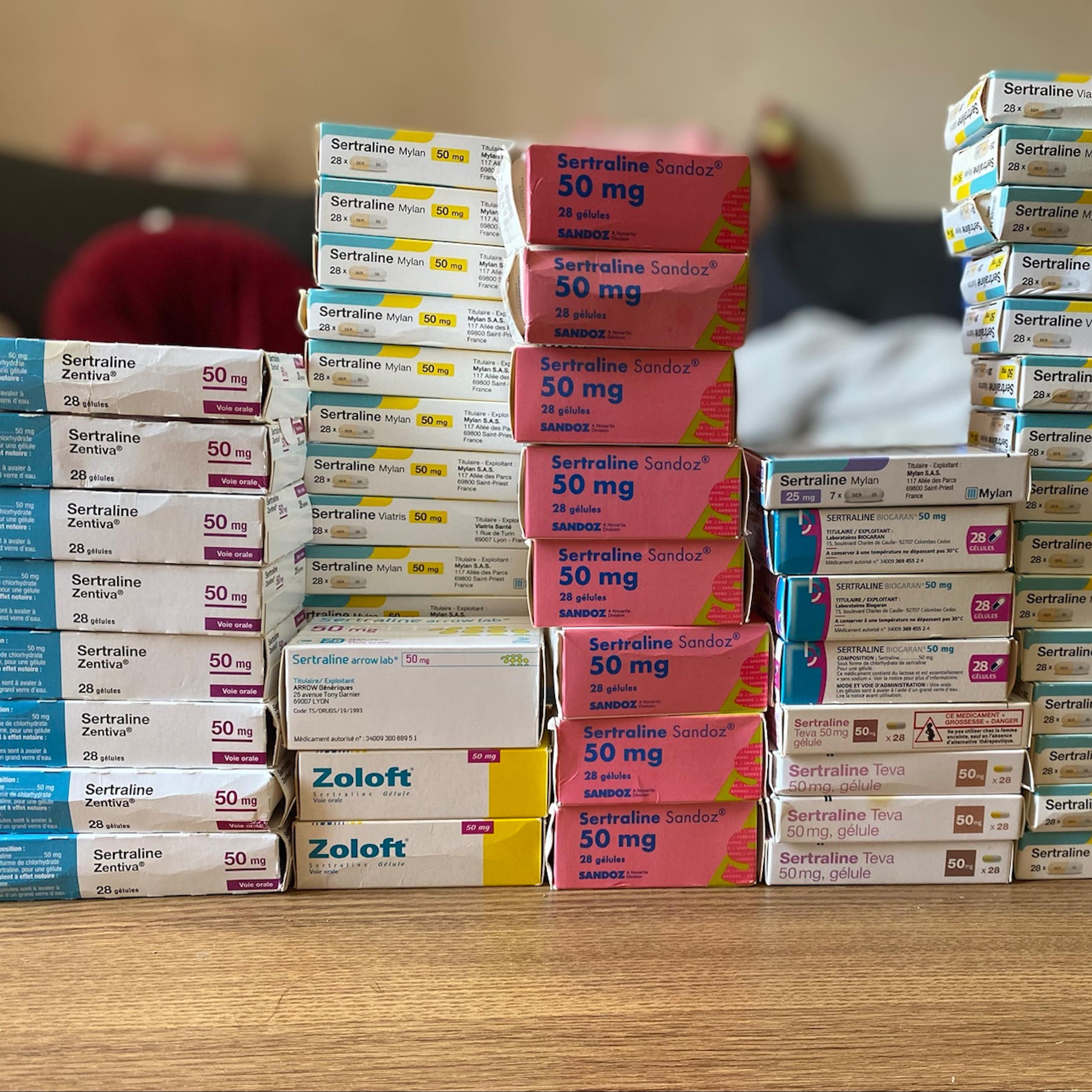 Sertraline 50 mg from various generic laboratories.