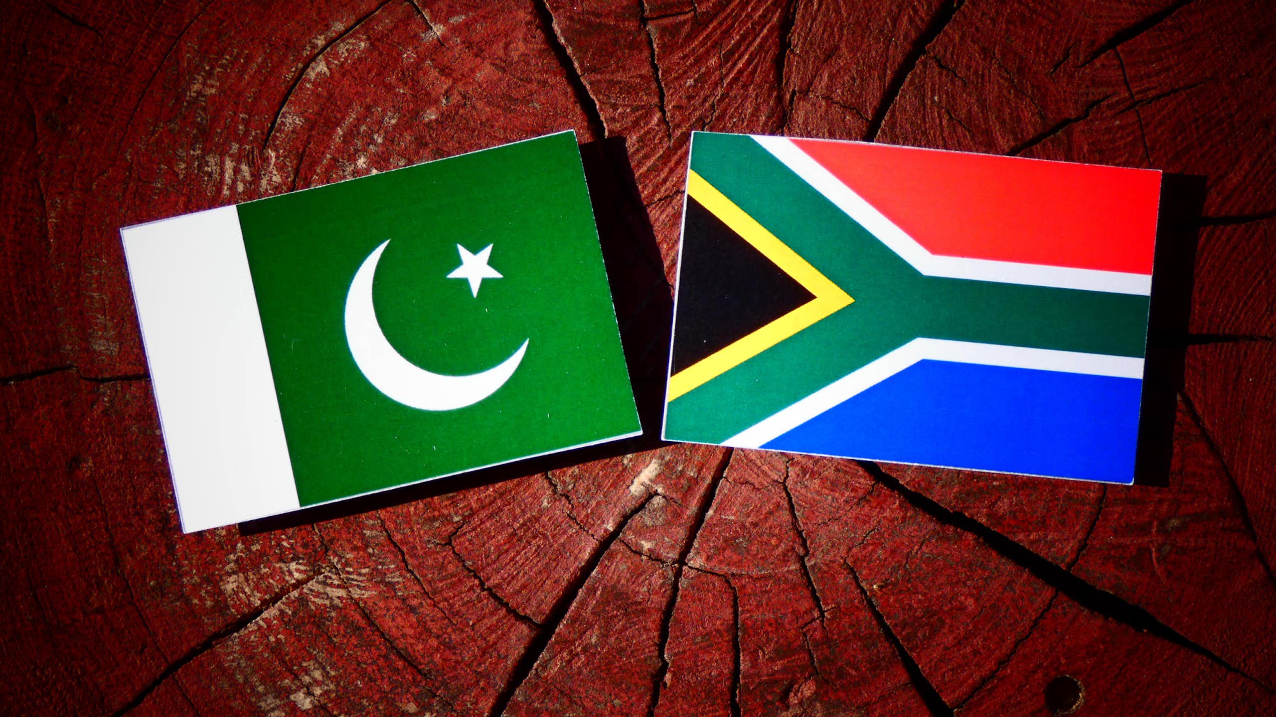 Flags of Pakistan and South Africa