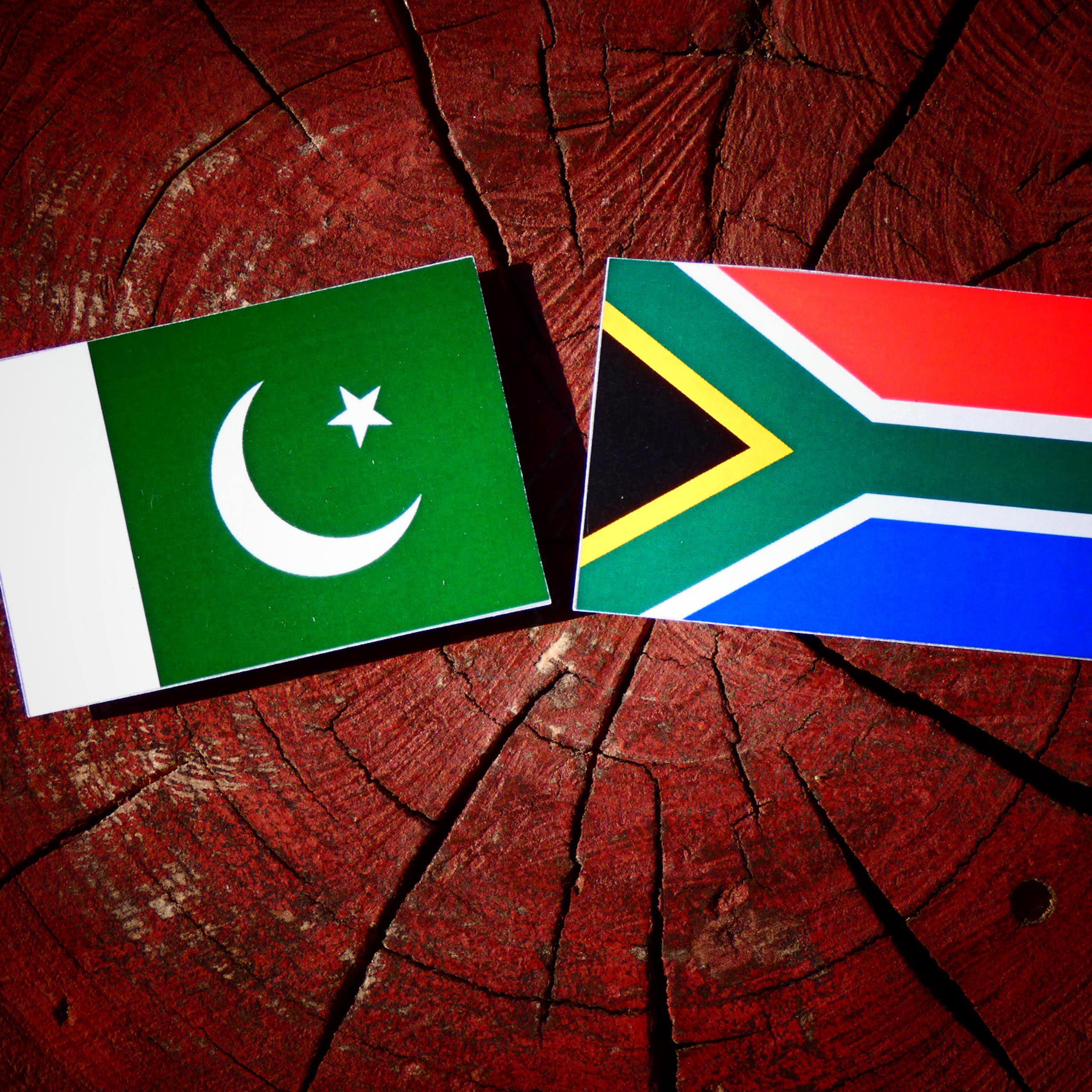 Flags of Pakistan and South Africa