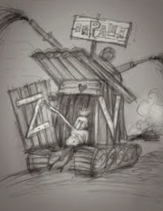 Ctrl-alt-def: Cómo los ucranianos utilizaron los memes para contrarrestar la maquinaria propagandística de Rusia 3 Dibujo en blanco y negro de Putin en el retrete.