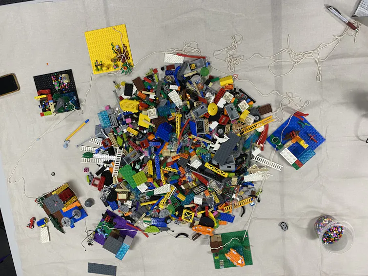 Pile of Lego and constructions