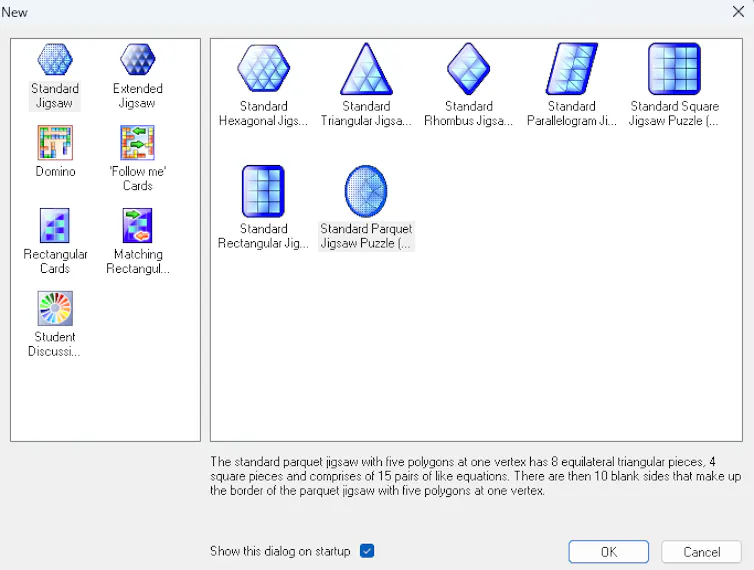 screenshot showing graphics of different geometric shapes such as triangle, rectangle or rhombus.
