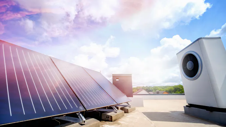 solar panels and heat pump