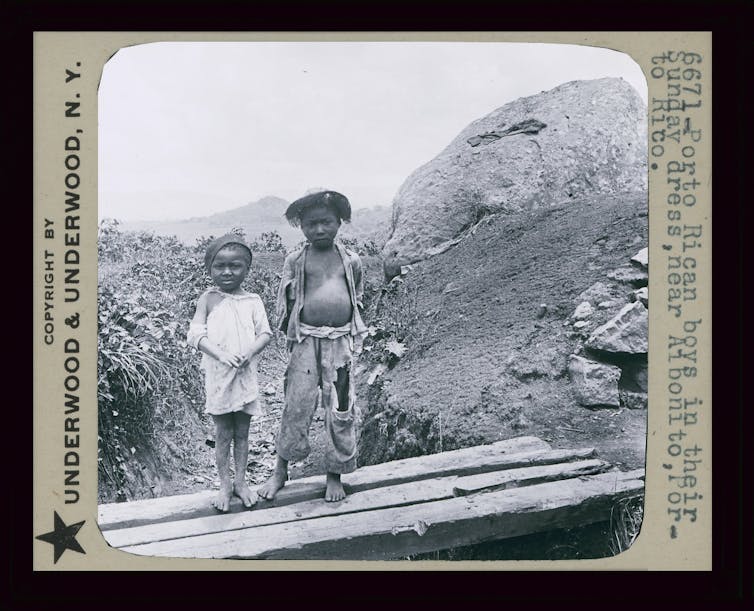 Niños puertorriqueños vestidos de domingo, Strohmeier & Wiemann. 1900