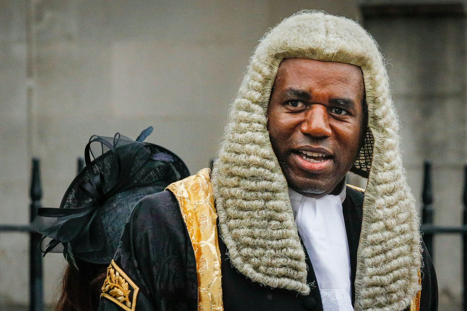 Justice Secretary David Lammy wearing a wig and robe