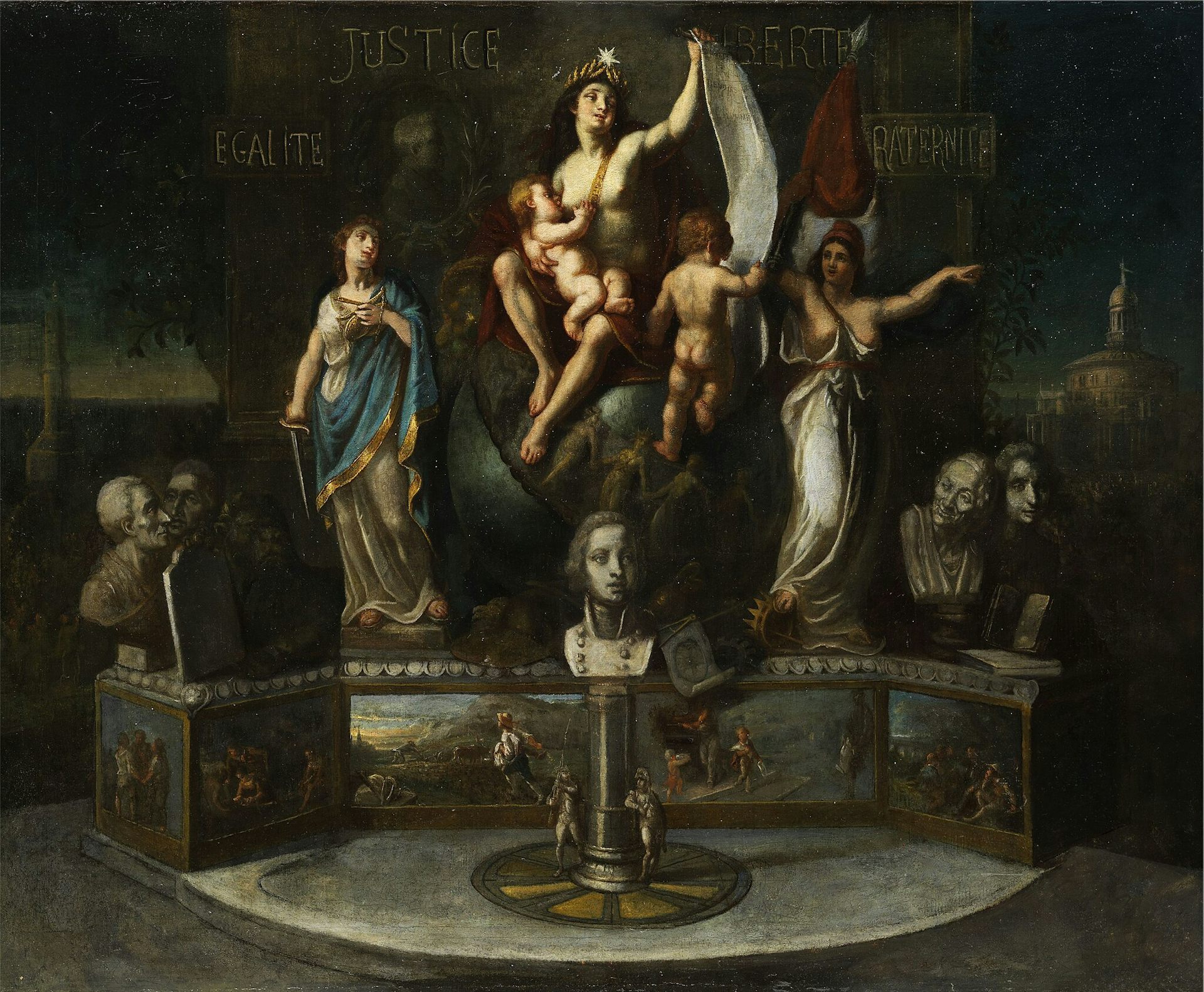 Allégorie des valeurs de la Constitution après la Révolution française