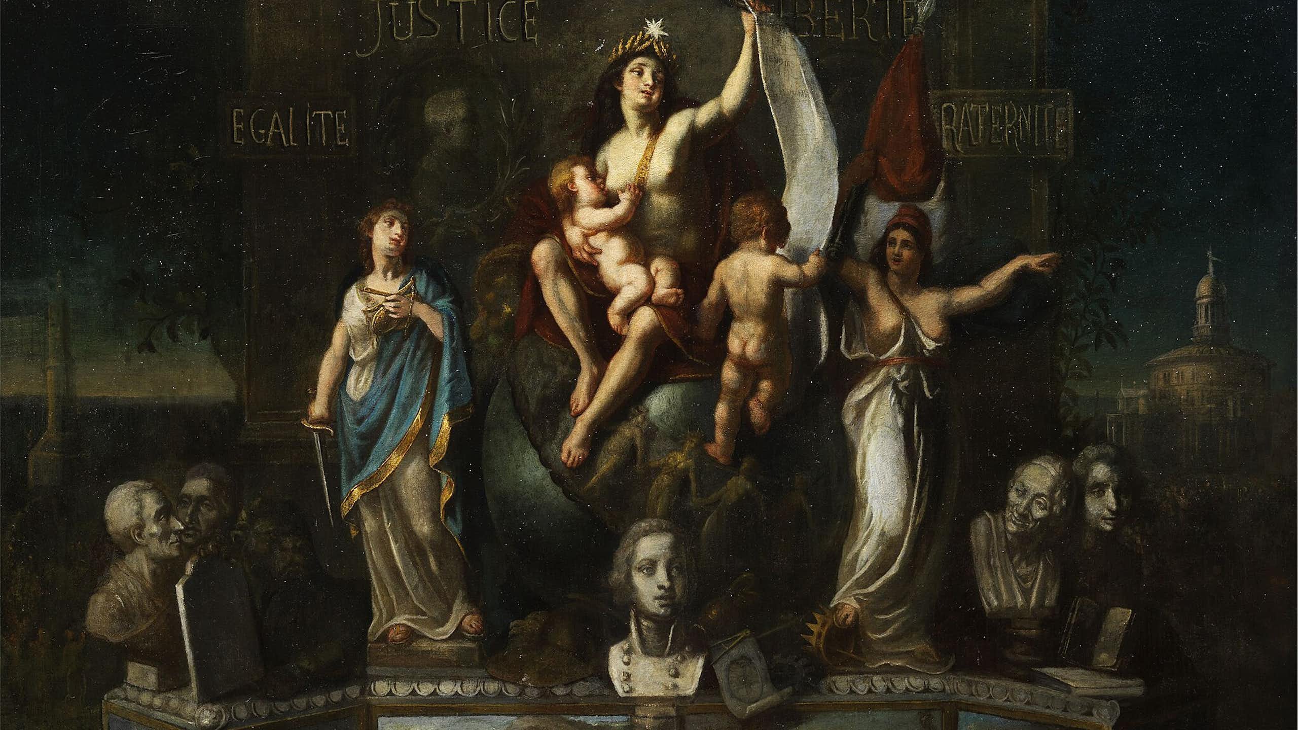 Allégorie des valeurs de la Constitution après la Révolution française