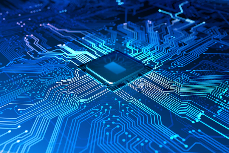 An illustration of a semiconductor circuit board