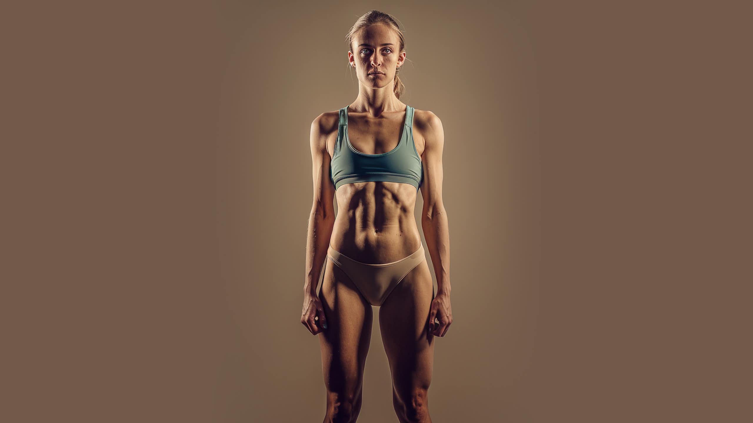 A muscular white woman.