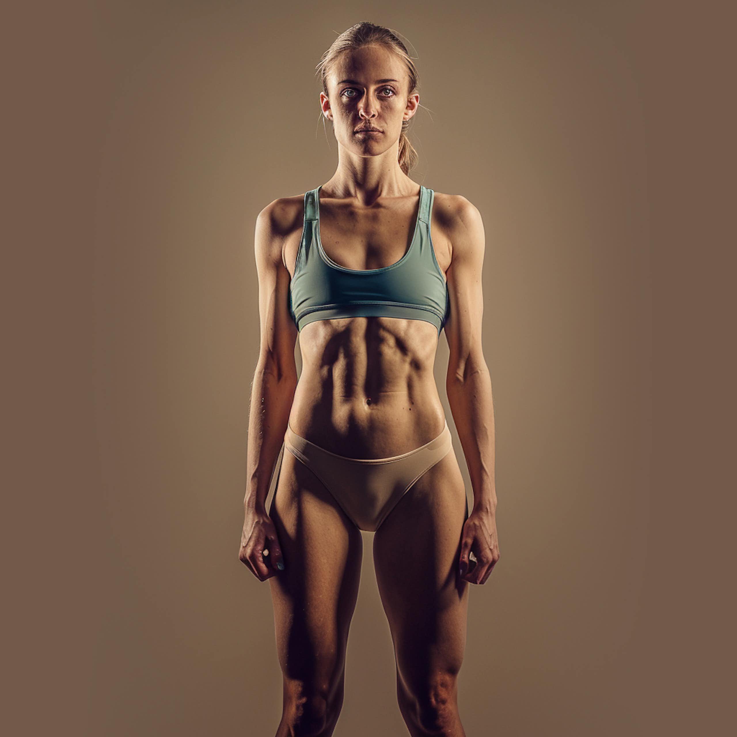 A muscular white woman.