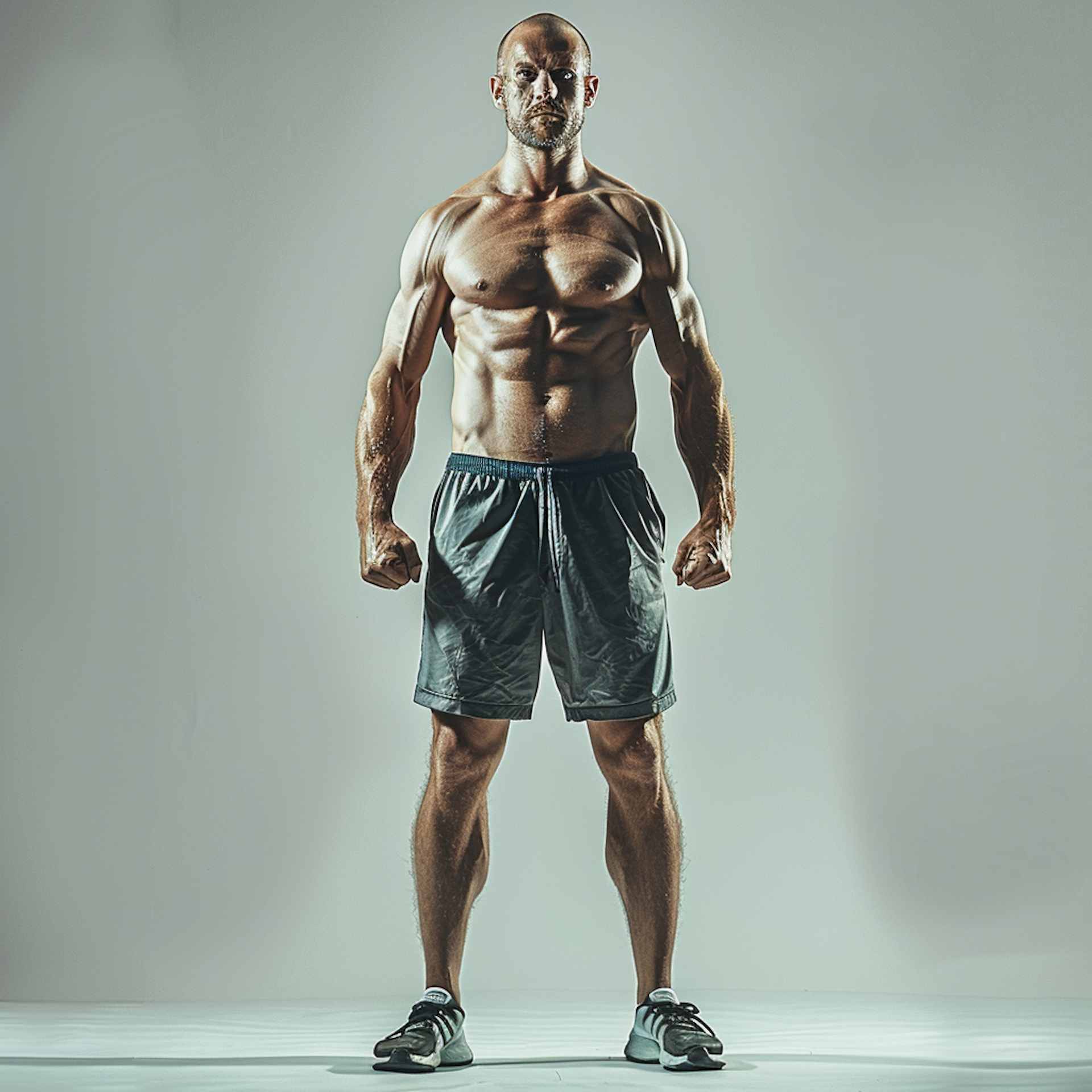 A very muscular white man.