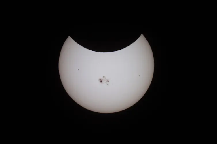 The Sun, partially blocked by the Moon.