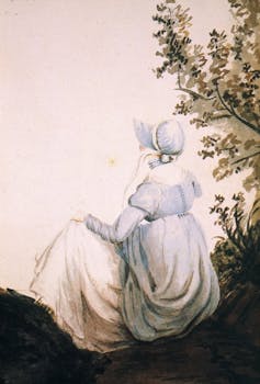 Jane Austen’s happiness used to be difficult – her final heroine in Persuasion knew why 2 Painting of Jane Austen with her back to us