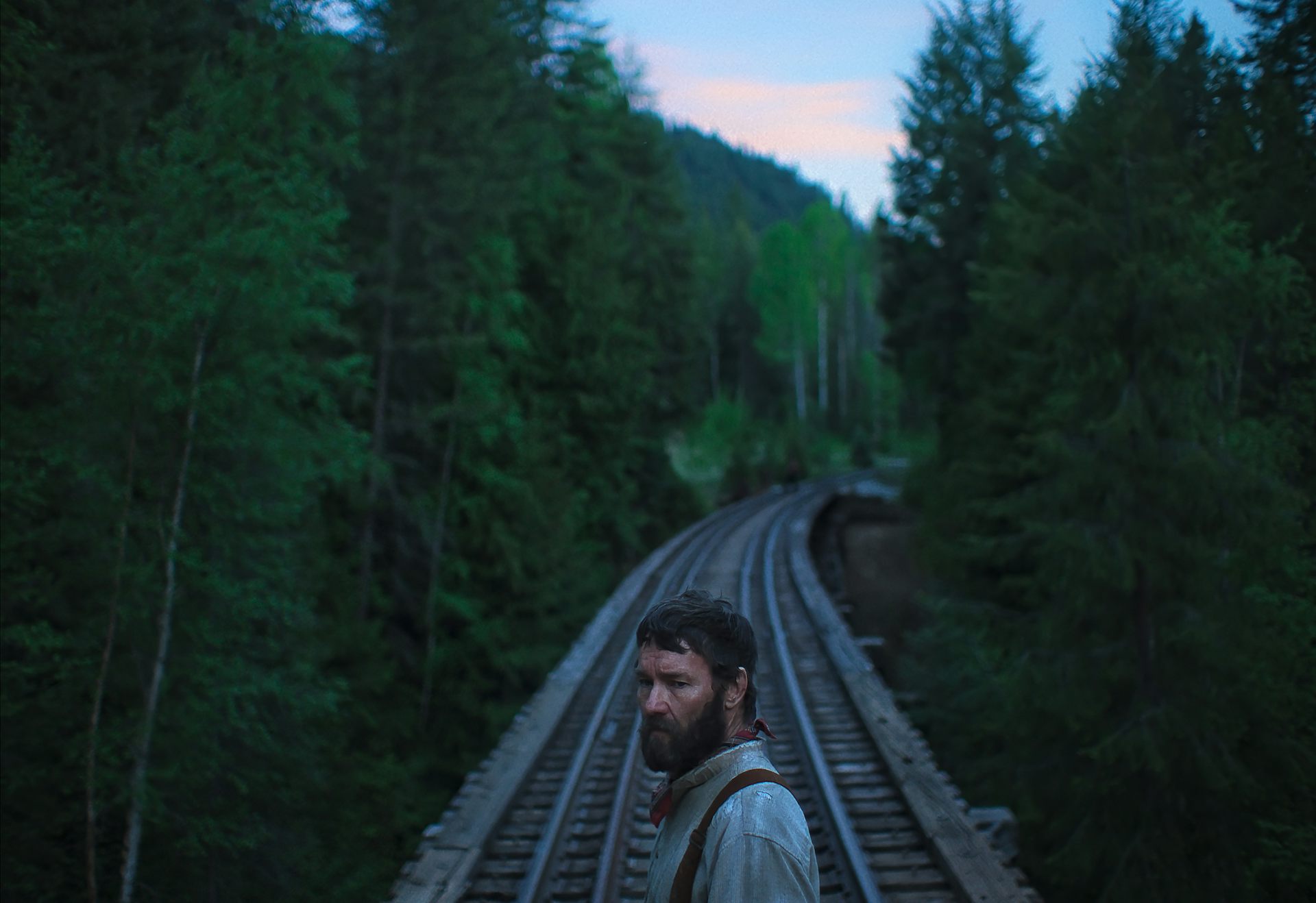 A man stood on train tracks