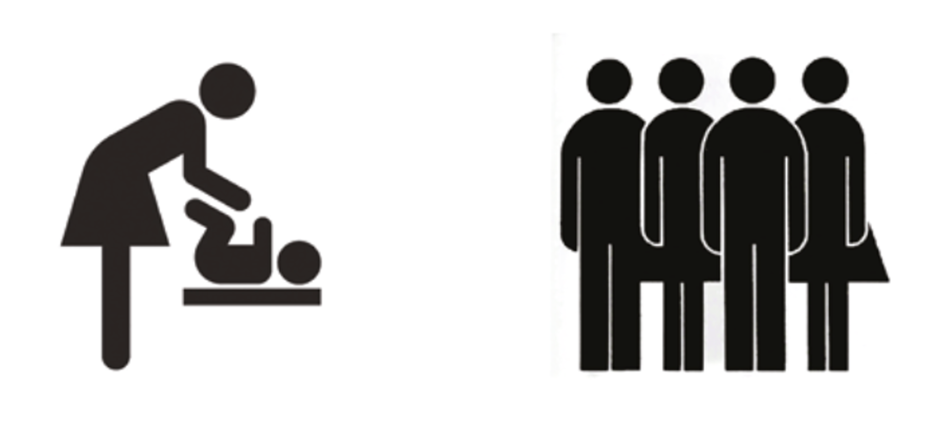 Examples of pictograms representing women