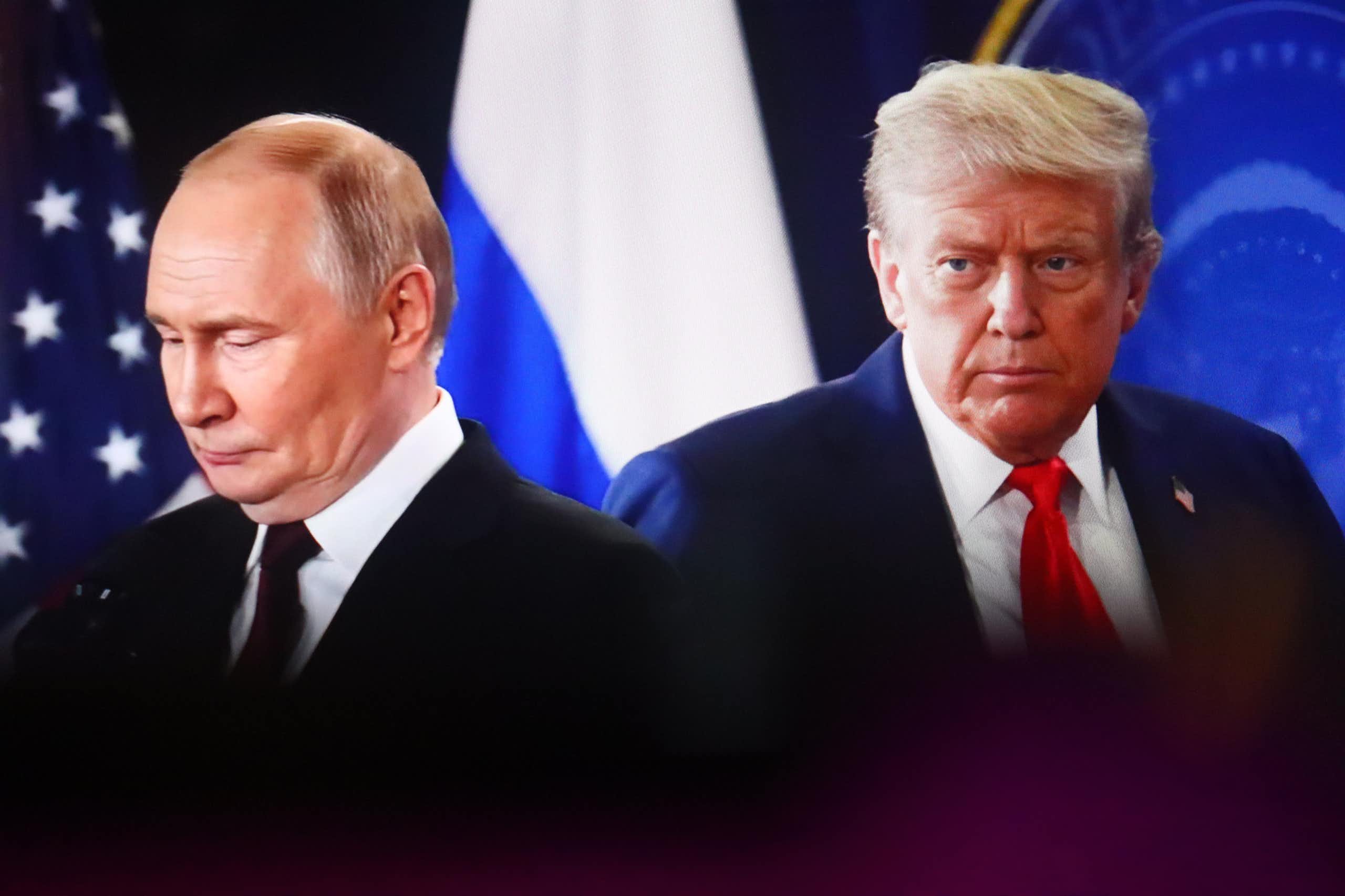 Images of Donald Trump and Vladimir Putin next to each other.