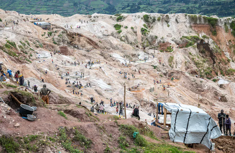 A huge open-cast mine in DRC, Africa.