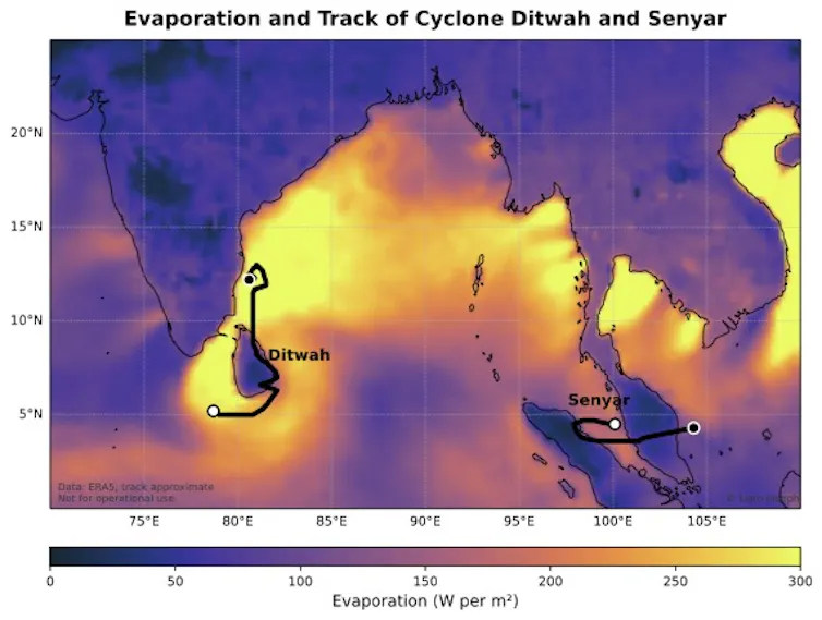 Coloured map of Indian Ocean and SE Asian seas