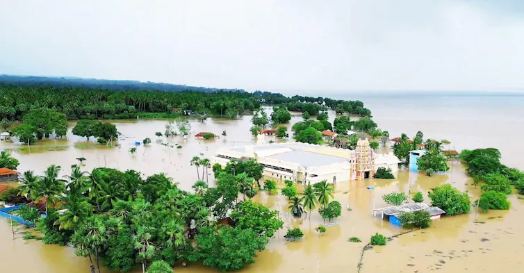 Flooded temple in Sri Lanka