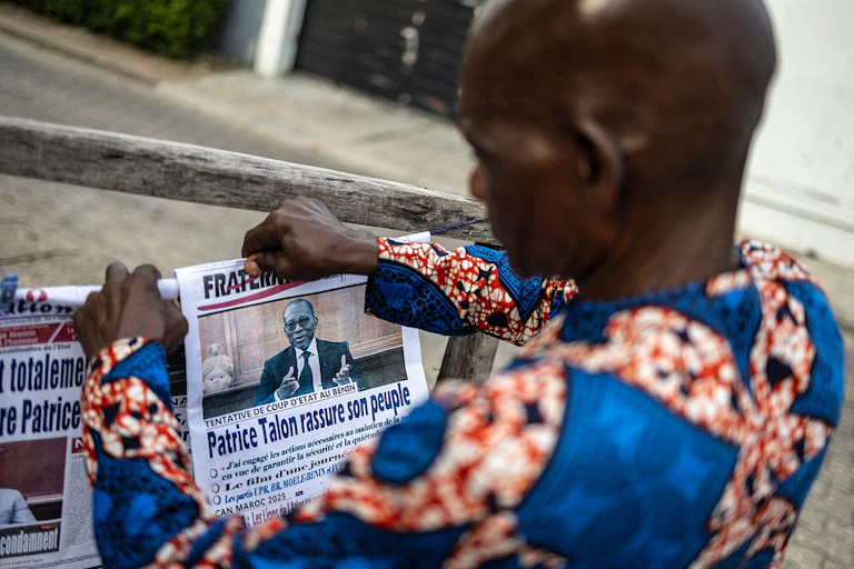 Person reading a newspaper