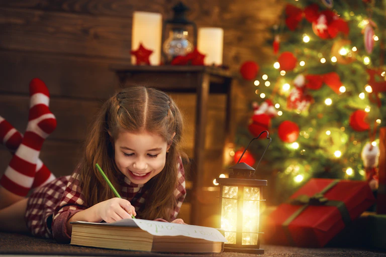 Une petite fille écrit au Père Noël