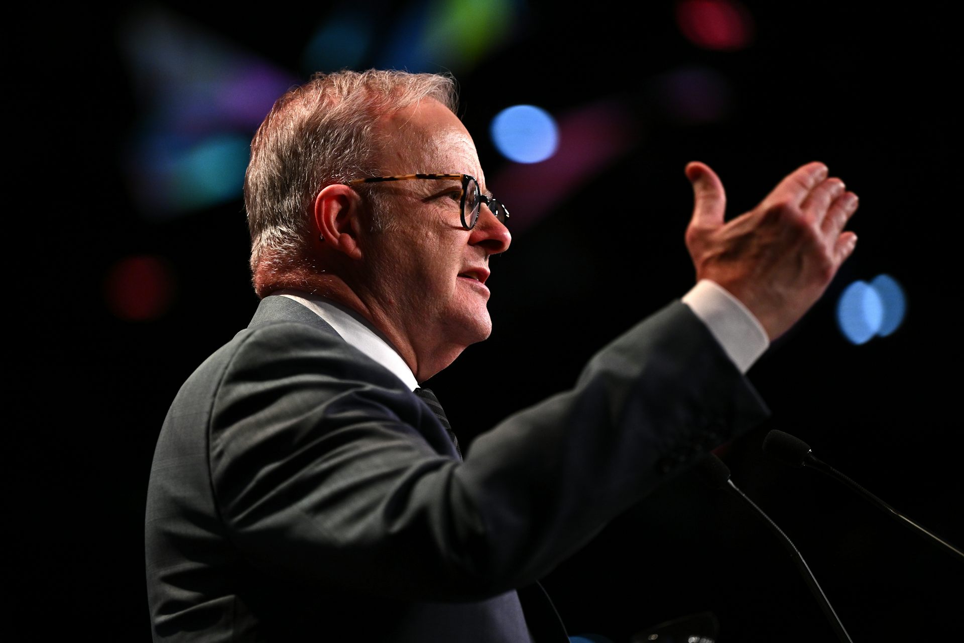 Anthony Albanese speaks passionately during an event in Sydney.