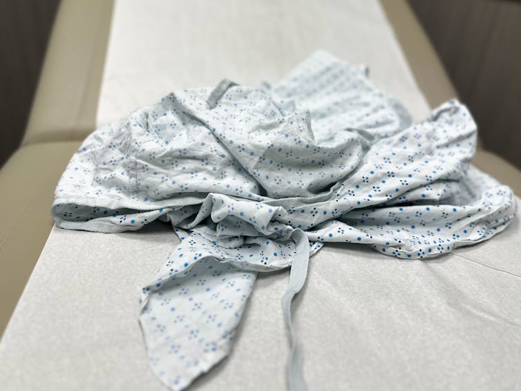 How a distinct segment Catholic way to infertility remedy become a brand new speaking level for MAHA conservatives 1 A rumpled medical gown with a light-blue print sits on top of an examining table.