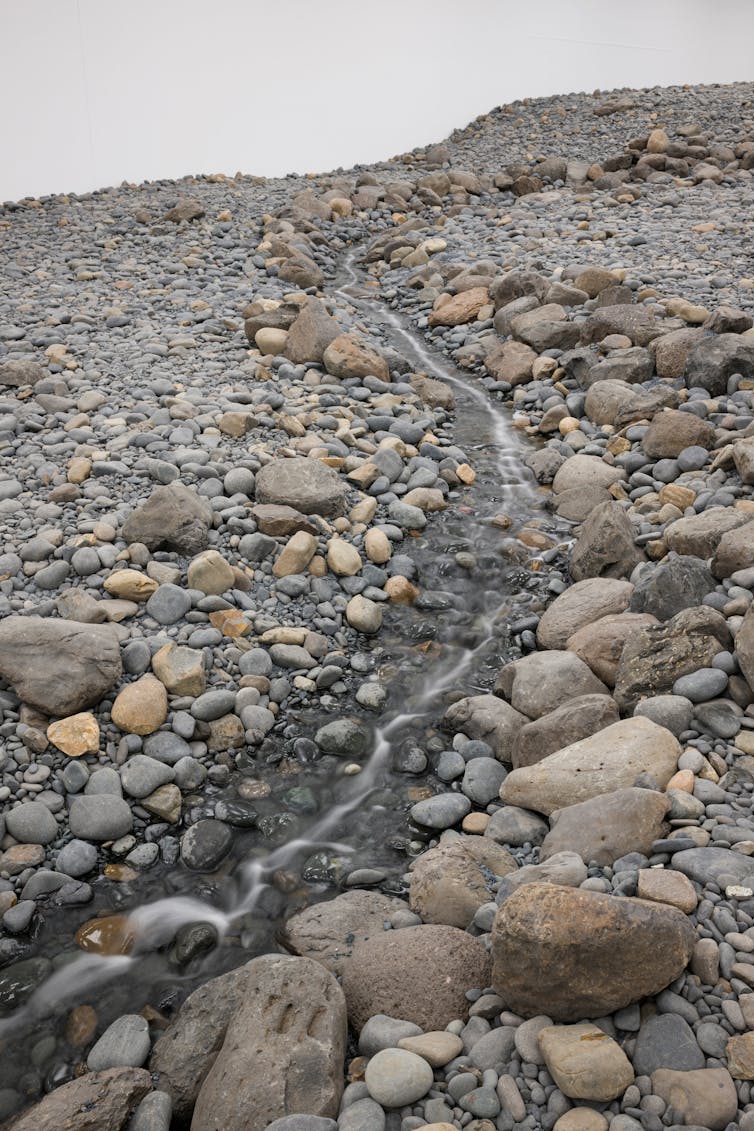 A rocky river bed.