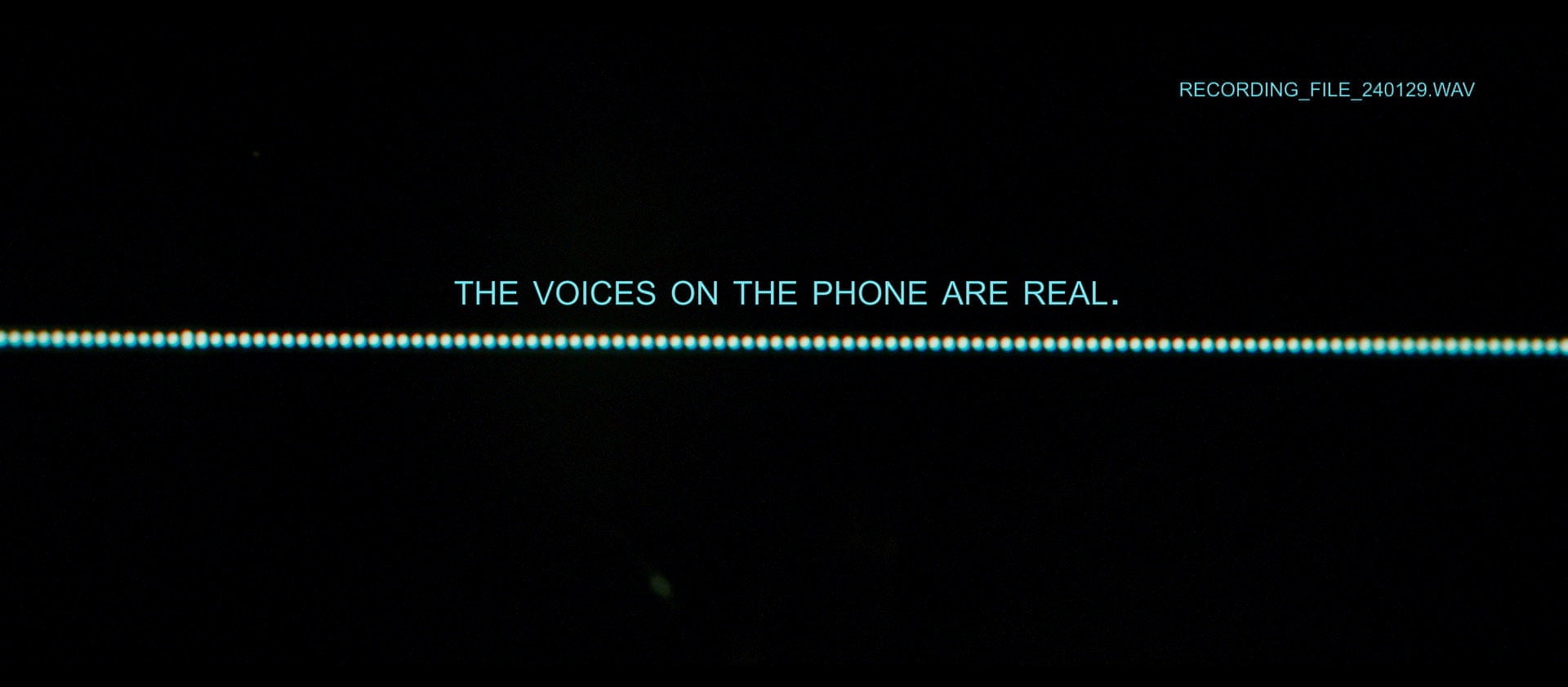 Una imagen fija de la película donde se reproduce el audio de Hind indica que las voces en el teléfono son reales.