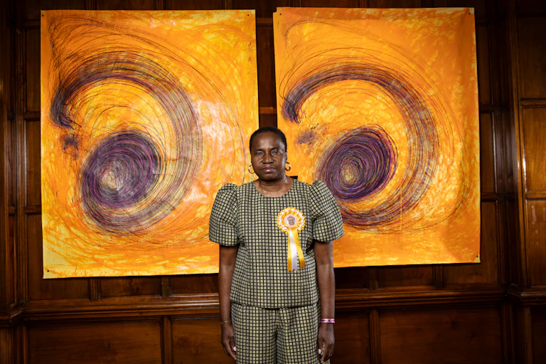 Nnena Kalu with her work.