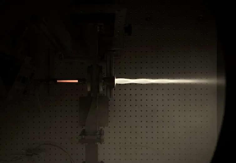 A device taking in air and letting out a propulsive push
