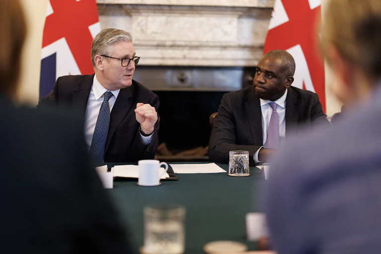 Keir Starmer and David Lammy at the cabinet table.