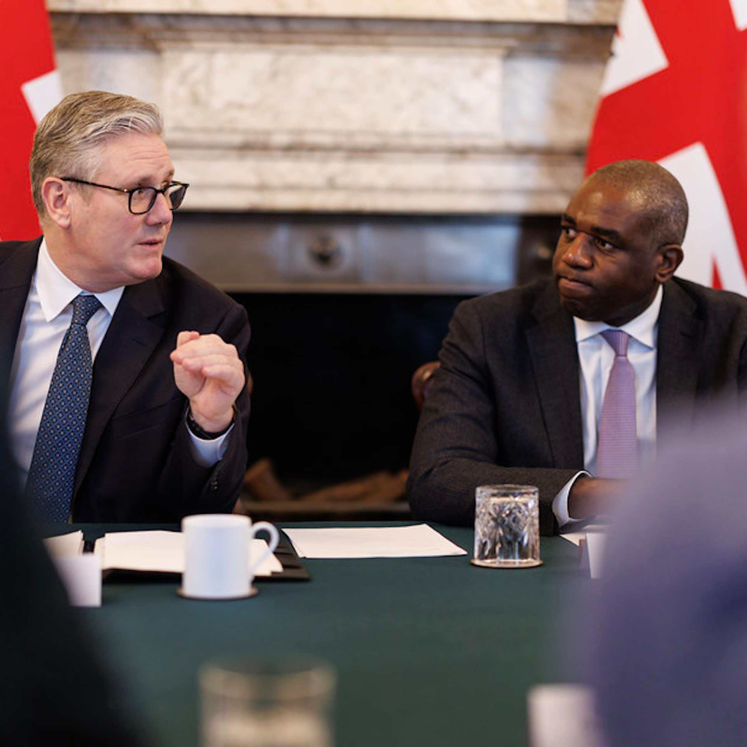 Keir Starmer and David Lammy at the cabinet table.