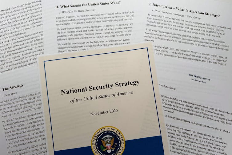 The hard copy of the US national seucrity strategy for 2025.