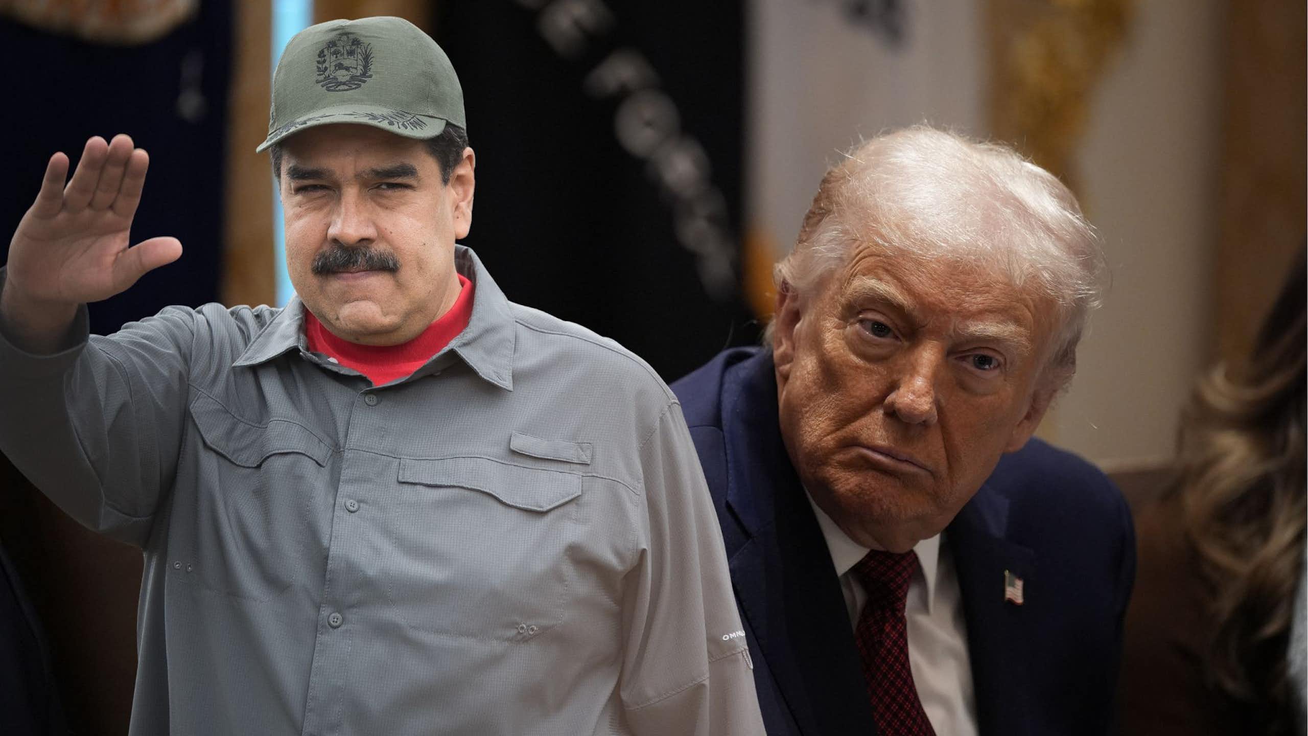 A composite image of Maduro and Trump next to each other.