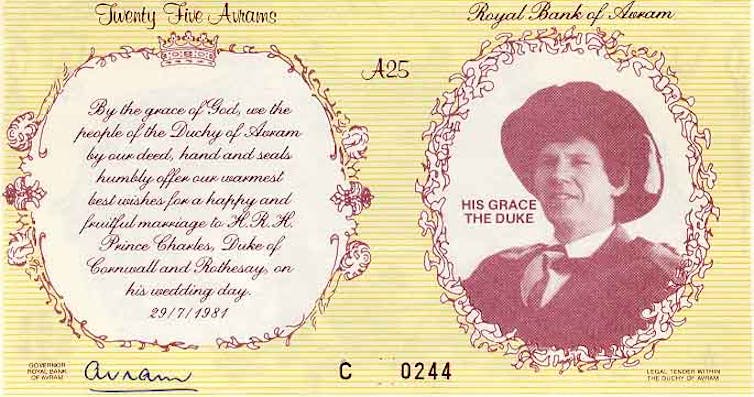 A yellow bank note with cursive text on one side and a portrait of a man in an tudor bonnet