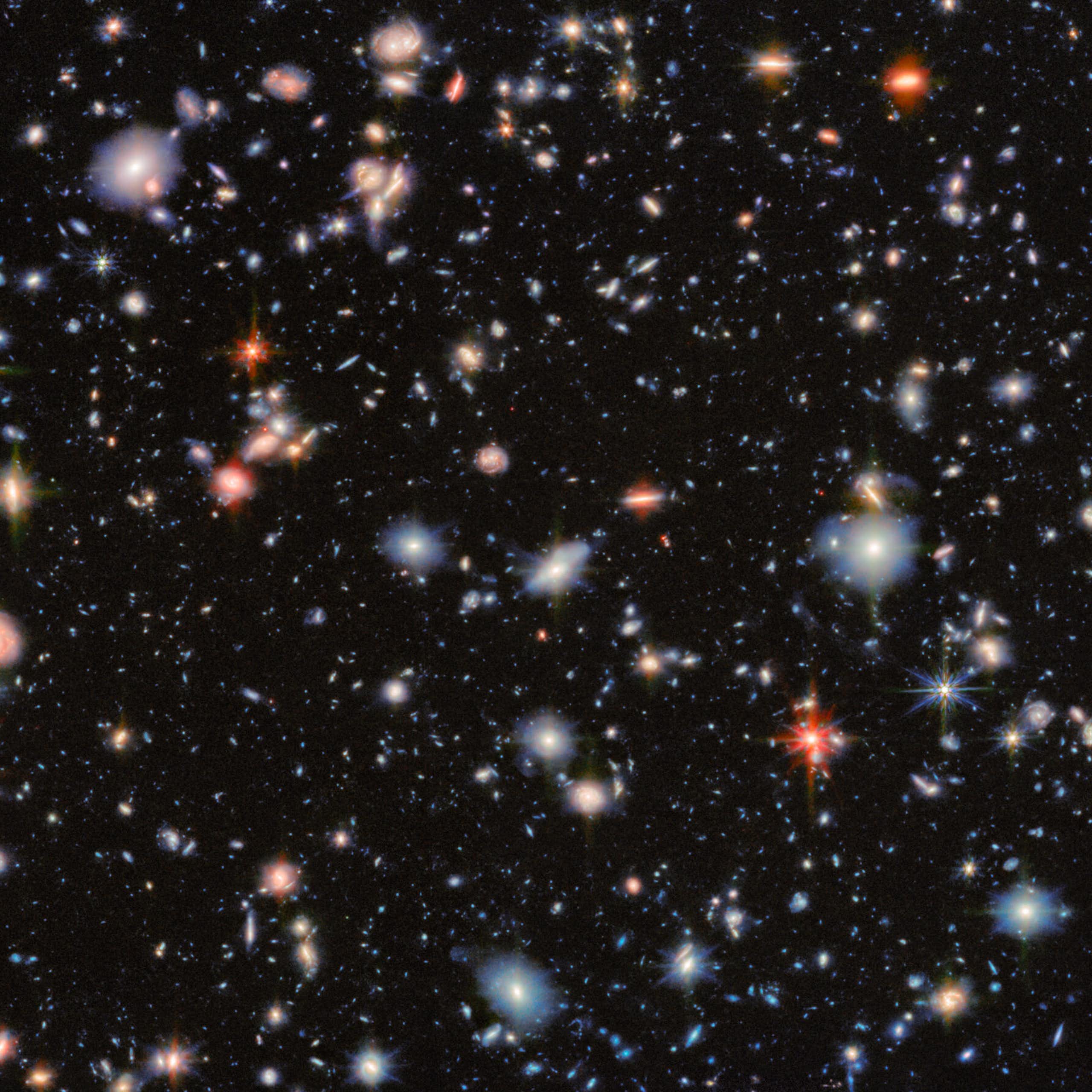 This image from the NASA/ESA/CSA James Webb Space Telescope revisits one of the most iconic regions of the sky, the Hubble Ultra Deep Field