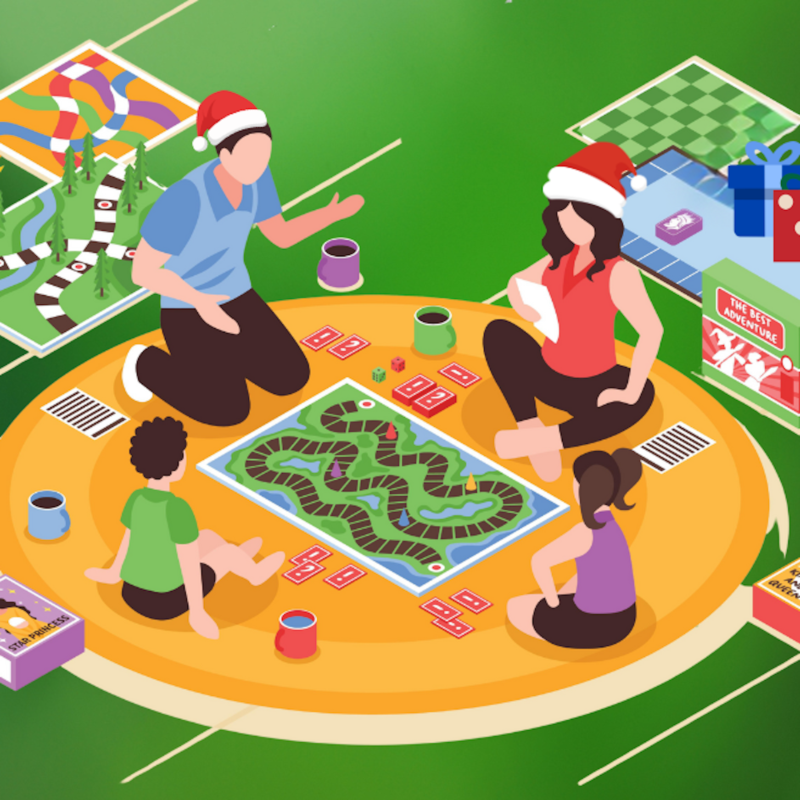 A family playing games