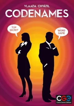 Game box cover with two spies.