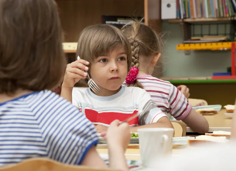 Children eating at school