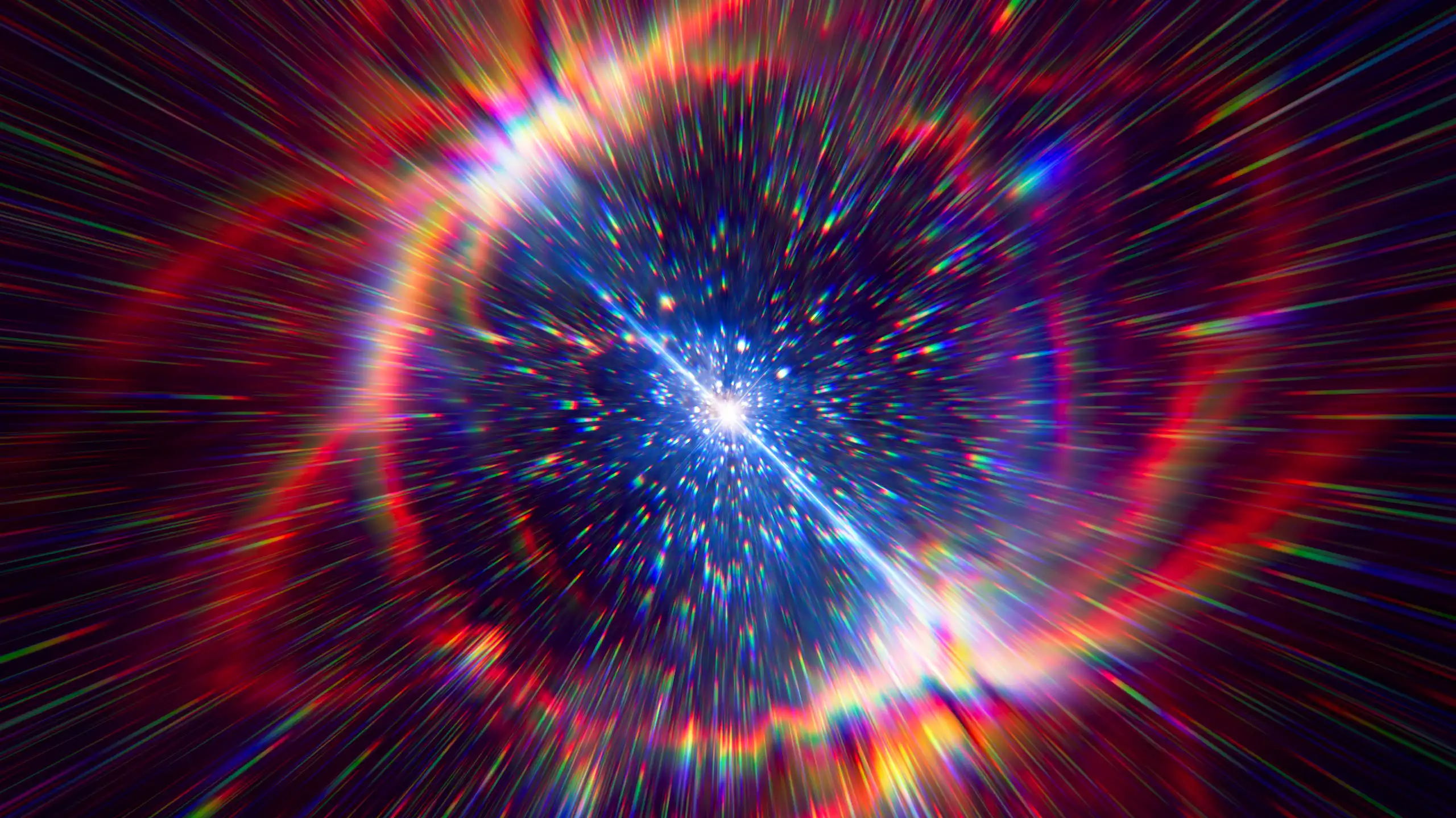 Imagen de luces que representan una explosión cósmica.
