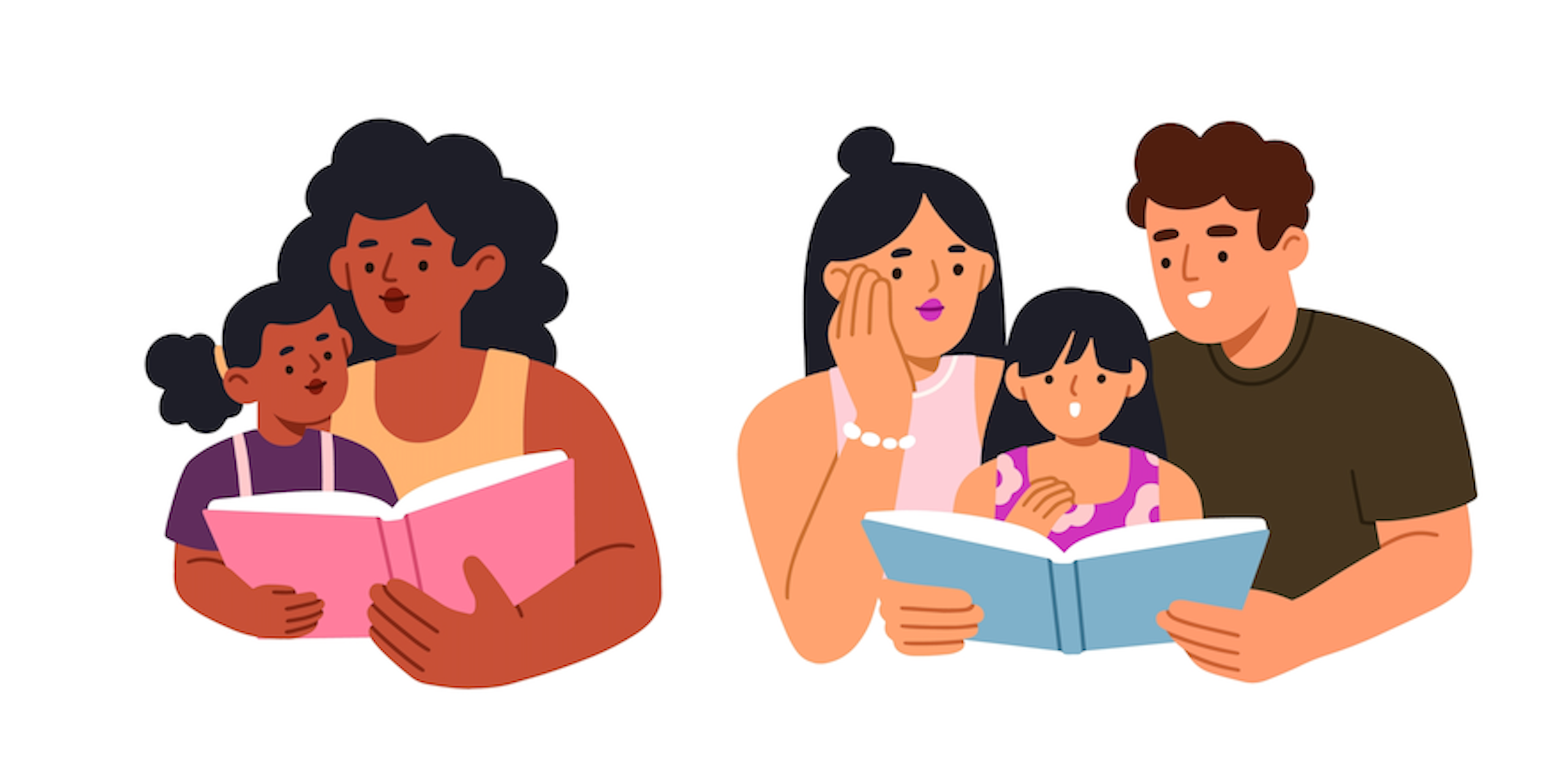 Illustration of families with child